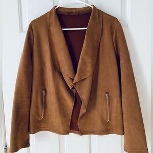 SHEIN Tan Suede Women's Blazer
